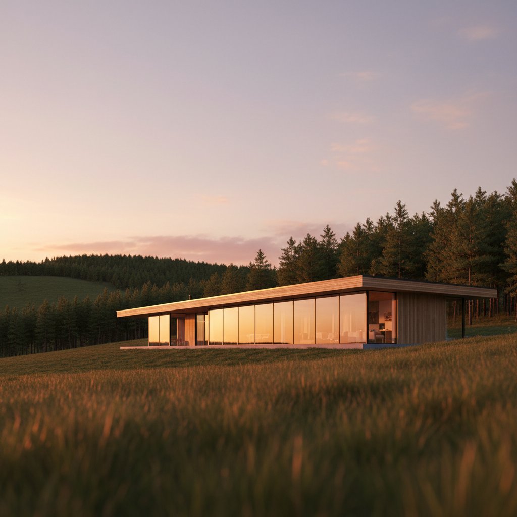 Modern country house architectural design with detailed floor plans and elevation drawings